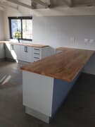 Kitchen withÂ Solid Hardwood Countertops in Rubberwood