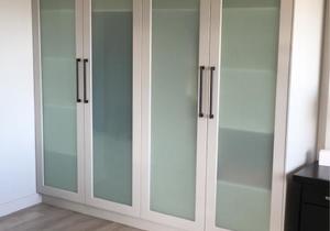 Built-In Cupboards with Frosted Laminated Safety Glass Panes