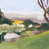 Â© Tracy Algar, Kleinrivier 2. Oil on cradled plywood, 33 x 20 cm.