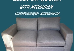 Grey Fabric: Sleeper Couch with Mechanism