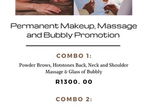Permanent Makeup, Massage and Bubbly Promotion