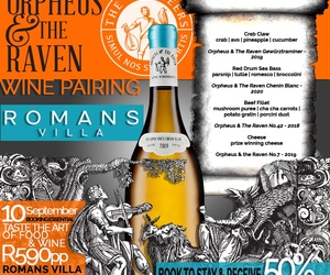 10 September 2022: Orpheus and The Raven Wine Pairing