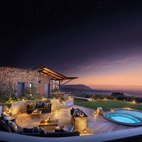 Pool area of Garden Lodge at night- Grootbos Private Nature Reserve - Xplorioâ„¢ Gansbaai 