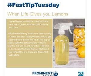 #FastTipTuesday: Lemon Juice for Paint Smell
