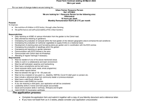 We're Looking for an Urban Farmer Resource Person!