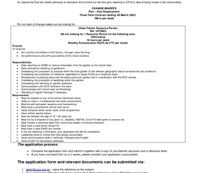 We're Looking for an Urban Farmer Resource Person!