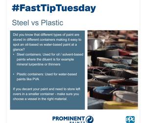 #FastTipTuesday: Steel vs Plastic Paint Containers