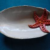 Sandy Beach Starfish Oval Handmade Clay Bowl 20cm x 10cm - Pot en Gieter Gift Basket - Xplorioâ„¢ Gansbaai