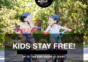 Kids Stay Free at Trails End Bike Hotel throughout 2022!