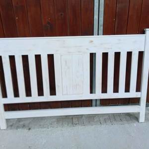 Distressed White Headboard