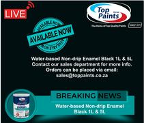 Top Paints:Â Water-based Non-drip Enamel Black