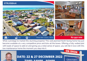 Show House in StruisbaaiÂ 22 + 27 December 2022 (R2,950,000)