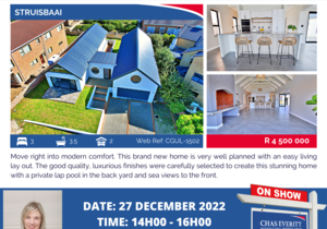Show House in StruisbaaiÂ 27 December 2022 (R4,500,00)