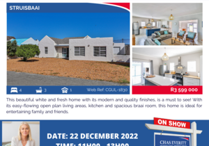 Show House in StruisbaaiÂ 22 December 2022 (R3,599,000)